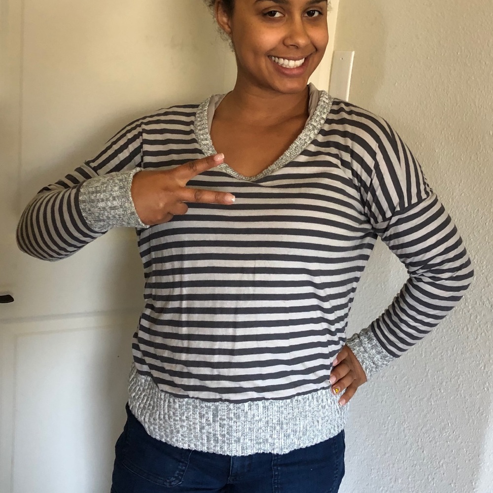 Gray reversible sweater